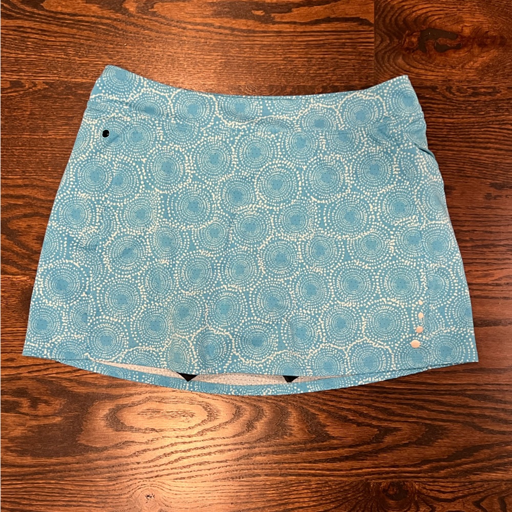 L.L. Bean Blue Print Swim Skort with Built-in Shorts - Size M